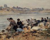 尤金 布丹 : Laundresses on the Bankes of the Touques